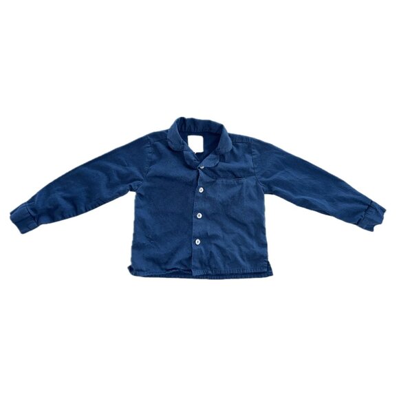 Vild LS Organic Cotton Woven Navy Collared Shirt, - Picture 2 of 5
